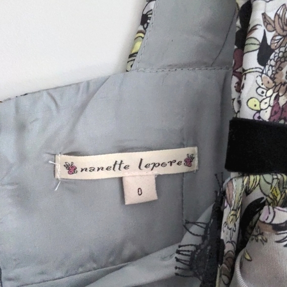 Nanette Lepore Womens Vintage 100% Silk Sweetheart Neck Dress, Floral, Size 0 - Picture 7 of 8